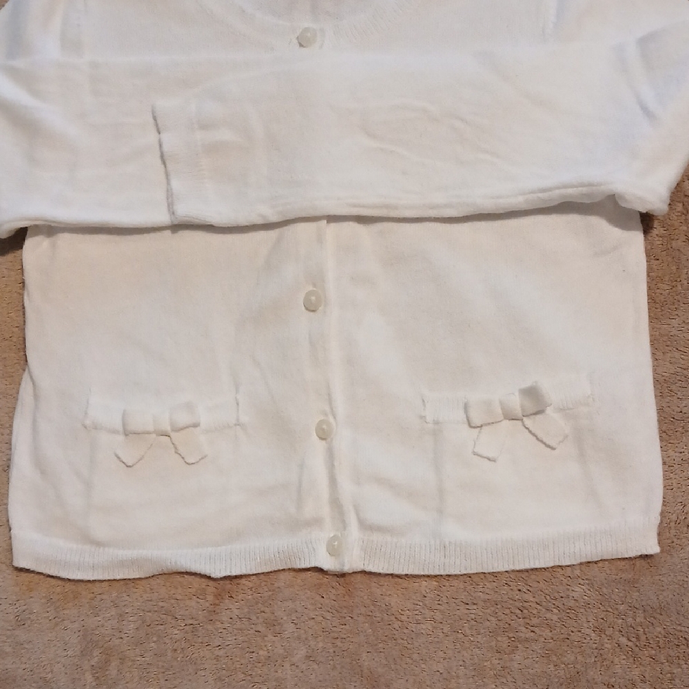 Carter's White Knit Cardigan Size 6/6X - Picture 3 of 5